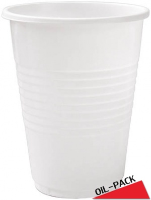 Одноразовый пластиковый белый стакан 0,200 мл