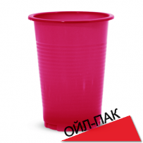 Одноразовый пластиковый красный стакан 0,200 мл