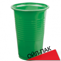 Одноразовый пластиковый зеленый стакан 0,200 мл