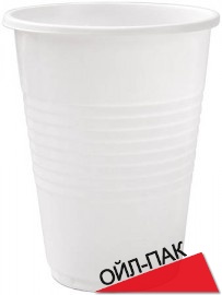 Одноразовый пластиковый белый стакан 0,200 мл