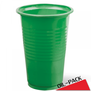 Одноразовый пластиковый зеленый стакан 0,200 мл