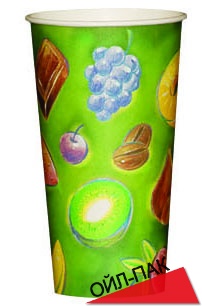 Бумажный стакан для холодных напитков 500мл(oz) серия "Fruit"