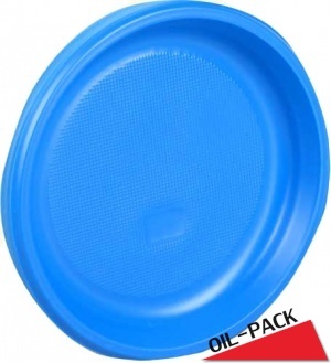 Тарелка цветная голубая 210мм